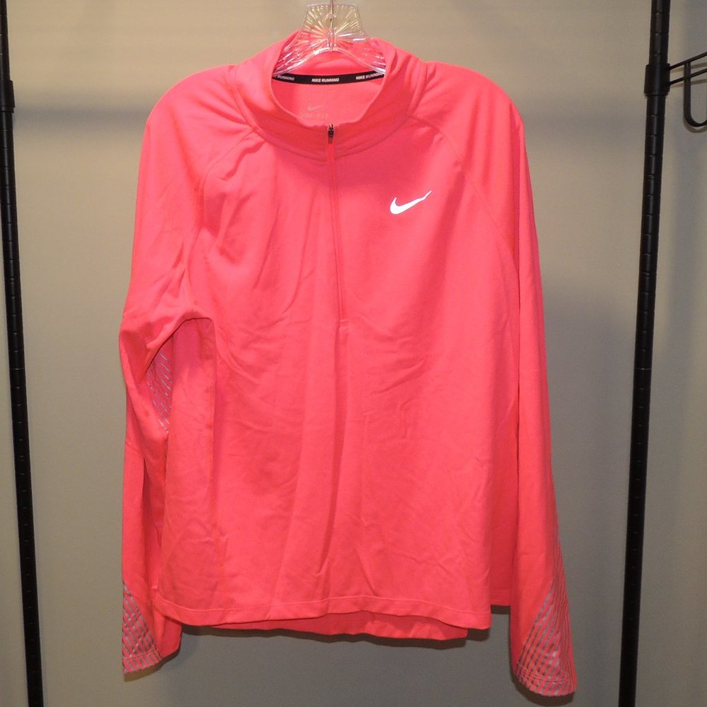 Girls Nike Neon Pink Longsleeve Hooded Dri-Fit XL